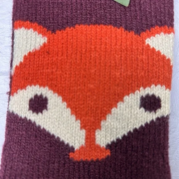 Treehouse Knits New 2 Pair Fleece Lined Slipper Socks No-Slip Grippers Fox Panda - Picture 7 of 8